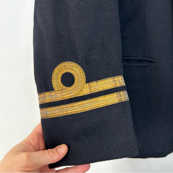 Vintage 60s Royal Navy Lieutenant Rank Military Dress Jacket Gieves Black Navy - Picture 12 of 16